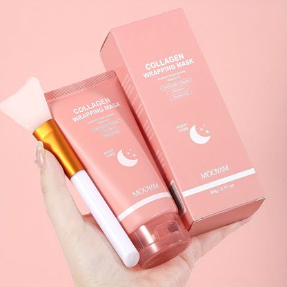 2.71 oz Hydrolyzed Collagen Night Mask with Brush, Niacinamide, Hyaluronic Acid and Vitamin C