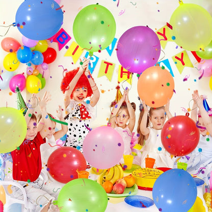 Party Favors Neon Punch Balloons, 48-Piece Latex Assortment with Pre-Attached Elastic Bands