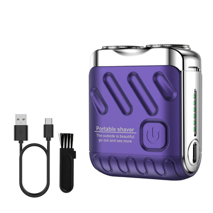 Electric Shaver for Men Magnetic Dual Blade Heads 2-Speed USB Rechargeable Mini Portable Razor Compact Travel Grooming Tool Multiple Colors Waterproof Version Available Orange Black Purple Blue White Grey