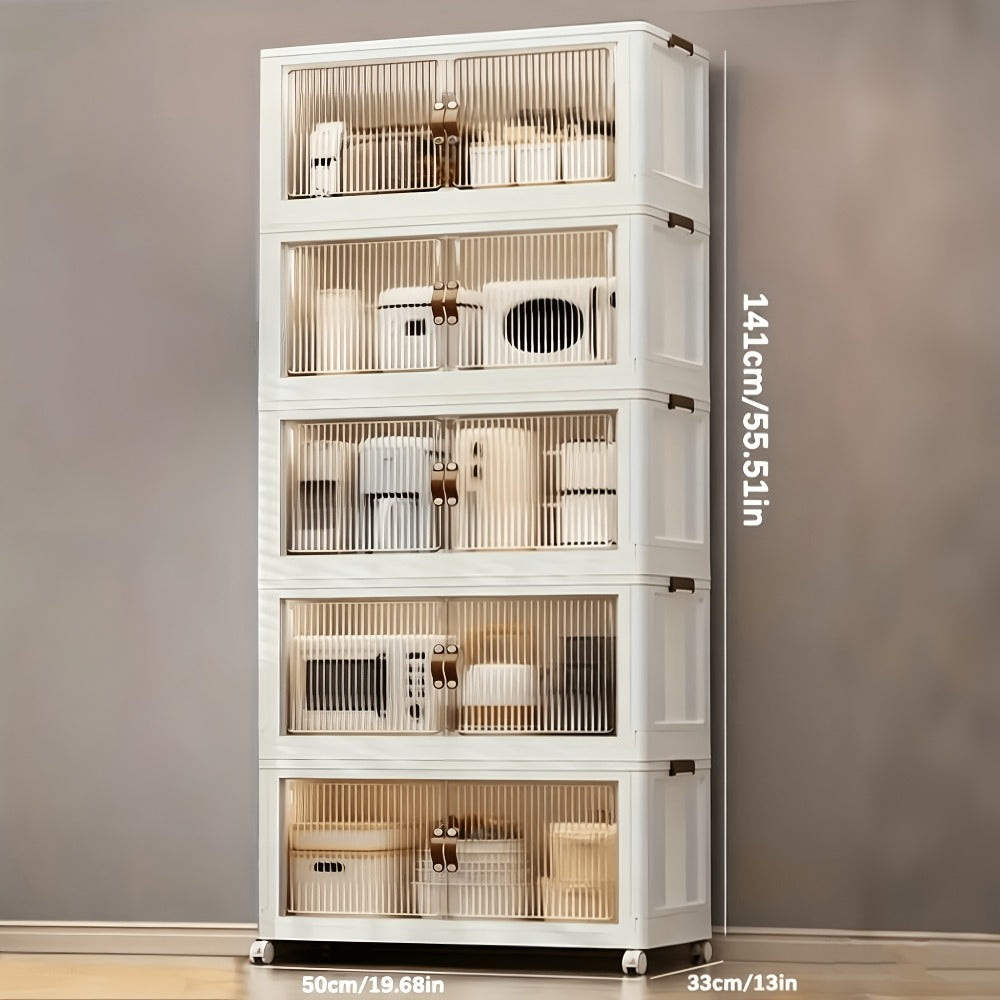 Lidded Rolling Storage Bin System in Seven Two-, Three-, Four- or Five-Tier Configurations