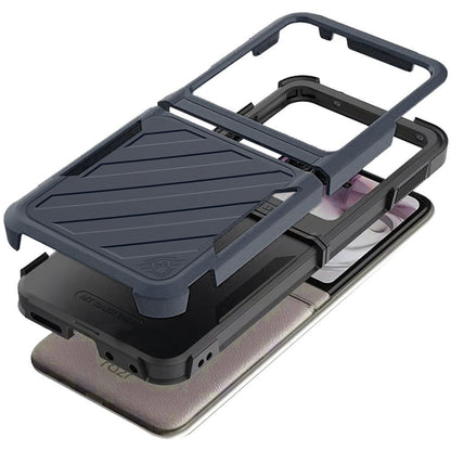 Phone Case Navy Dual-Layer PC and TPU Cover with Wireless Charging Support for Motorola Razr 2024