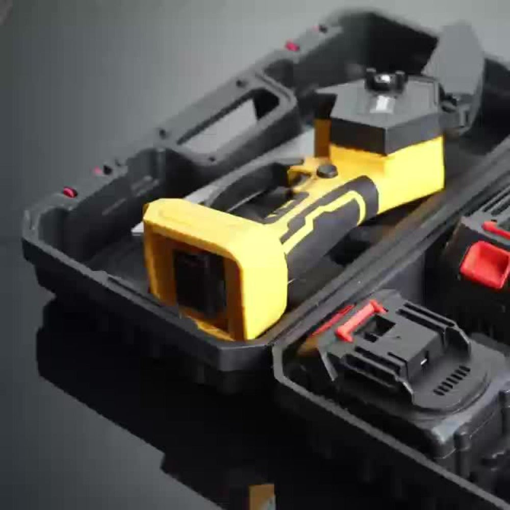 4-Inch Mini Cordless Chainsaw Kit in Yellow, Black or Blue with Two Batteries, Three Chains and Carry Case