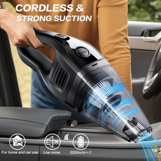 Handheld Vacuum Cleaner with 5KPa Suction, Rechargeable Battery, Crevice Tool and Six Color Bundles