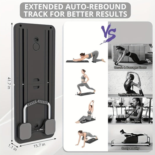 ABS Pilates Slide Board 8-in-1 Foldable – Abdominal & Core Strength Training Home Gym Equipment, Portable Multi-Function Fitness Board for Full Body Workout
