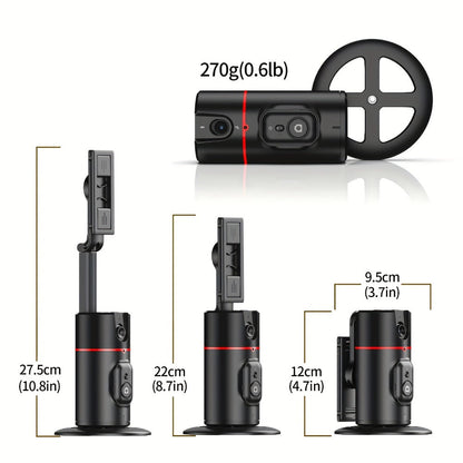 Gesture Control Auto Face Tracking Tripod with 360° Rotation & Wireless Remote No App Required – Smart AI Phone Holder for Vlogging Live Streaming TikTok YouTube Fitness iPhone Android Black Pink