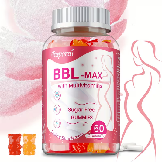BBL Booty Gummies with Saw Palmetto & Wild Yam — Plant-Based Natural Curves Fuller Hips & Feminine Silhouette Support Supplement for Women | 60 or 120 Gummies