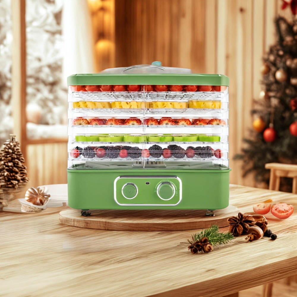 Food Dehydrator Machine 5-Tray BPA-Free Stackable 240W Digital Temperature Control 95-158°F Quiet 33dB Overheat Protection for Jerky Fruit Meat Veggies Herbs Snacks Home Use
