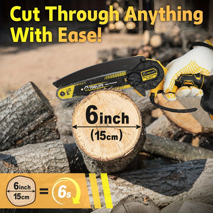 Mini Chainsaw Cordless | Handheld Electric Saw Tree Trimming Wood Cutting