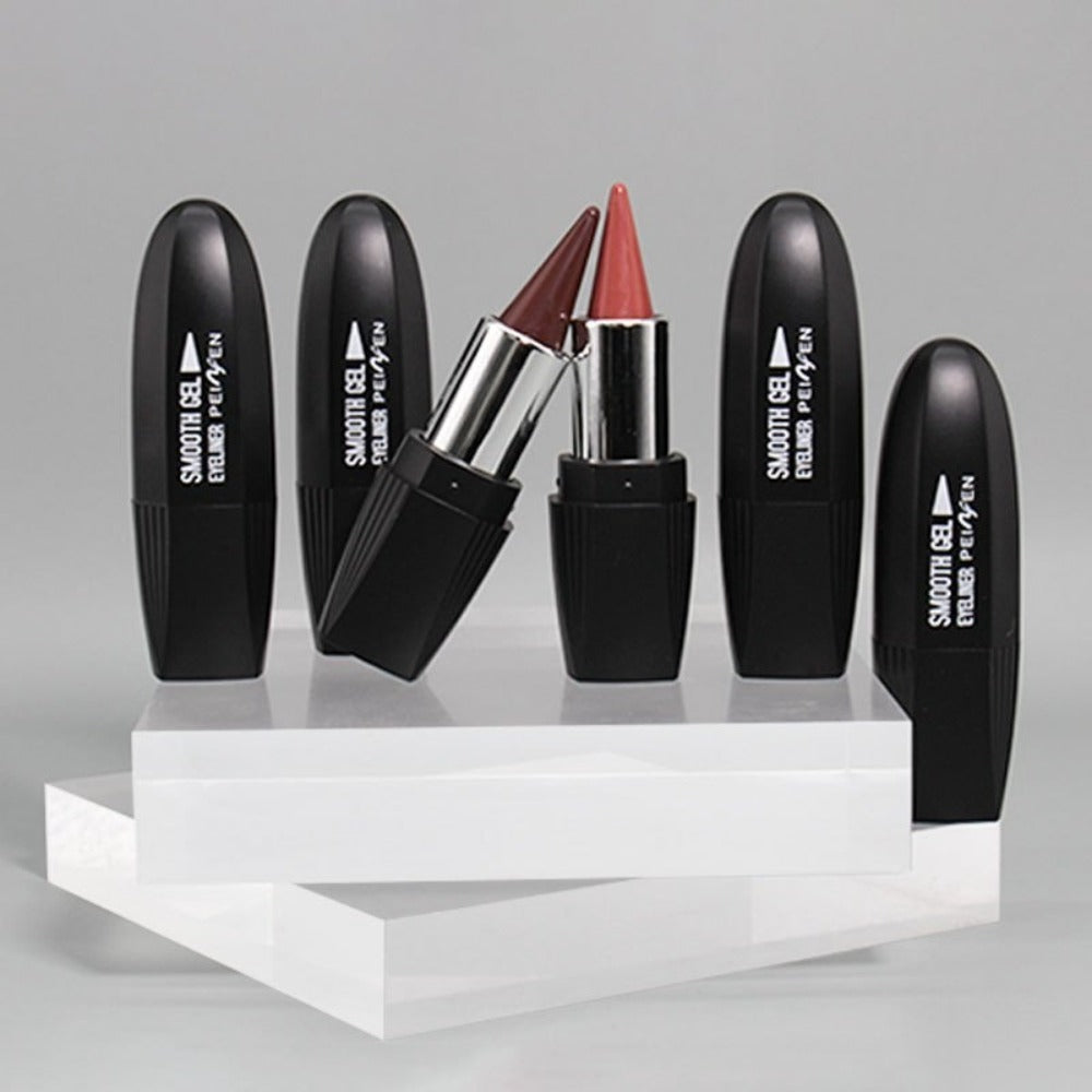 Six-Color Twist-Up Cream Liner Set for Makeup in Brown, Black and Red-Brown Shades with 3g Sticks