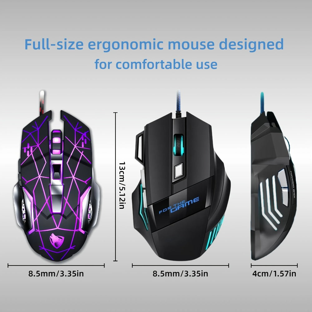 Programmable RGB Gaming Mouse Wired Pro-Grade with Turbo Click Multi-Mode DPI Sensitivity Dynamic for an Everyday Personal Care Routine