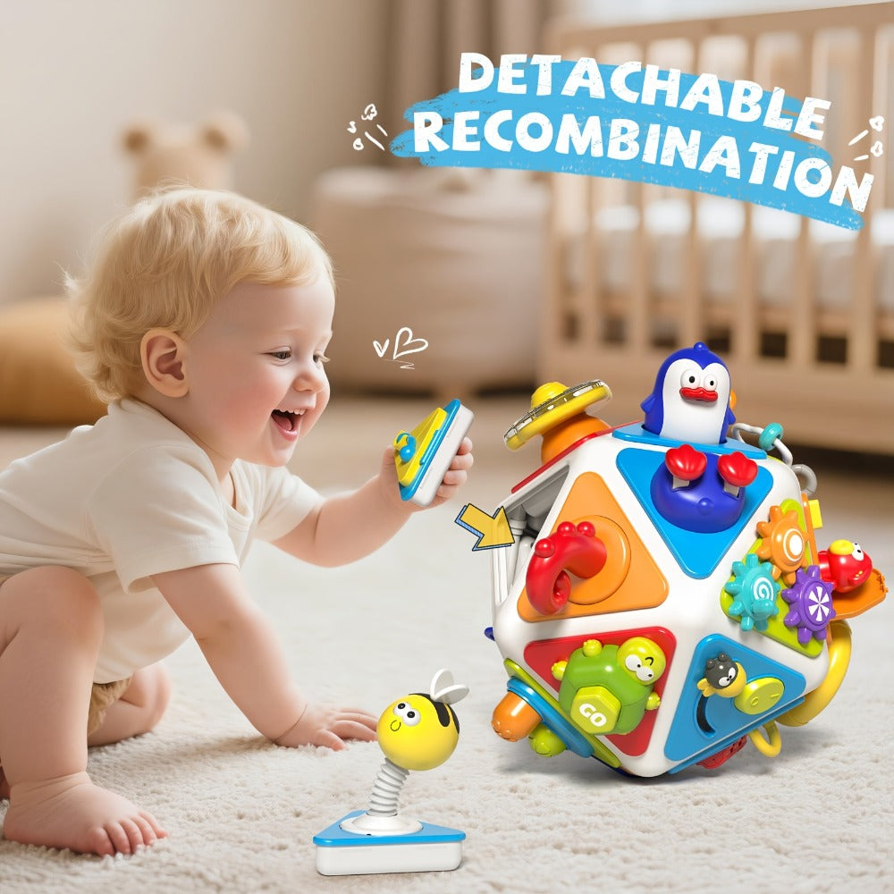 21-in-1 Toddler Busy Board Activity Cube – Early Educational Sensory Toy for Boys & Girls Ages 1-3 | Travel Toy | 1st Birthday & Christmas Gift for Kids