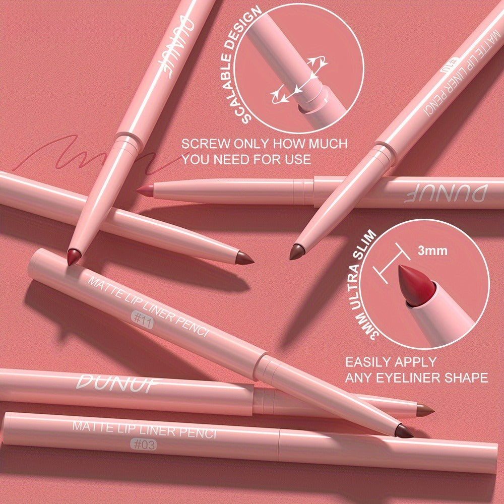 Twelve-Piece Lip Liner and Lip Color Pencil Set with Nude-to-Bold Visible Shades in the 12 Colors Option