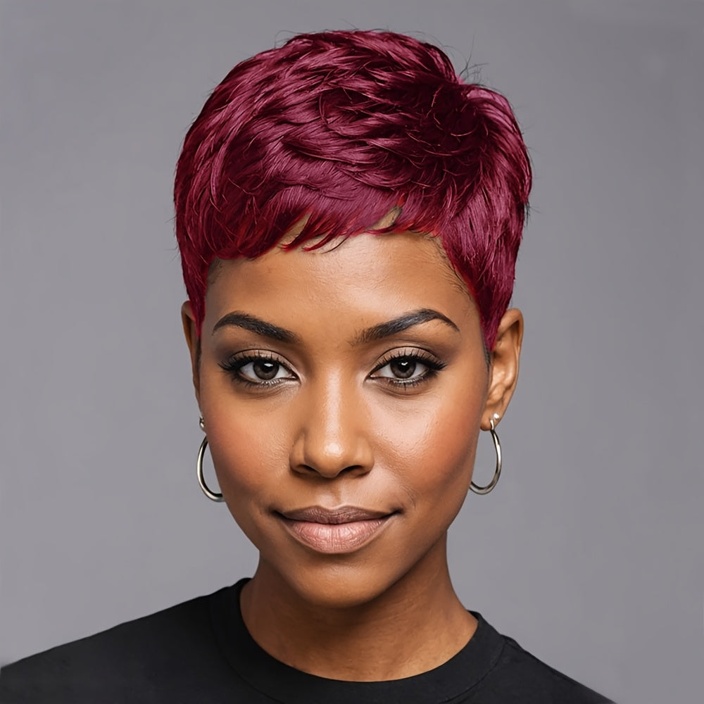 4-Inch Synthetic Pixie Wig with Body-Wave Shape and Four Pictured Color Options for Costume or Everyday Styling