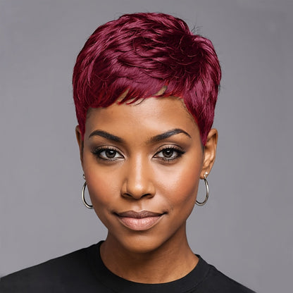 4-Inch Synthetic Pixie Wig with Body-Wave Shape and Four Pictured Color Options for Costume or Everyday Styling