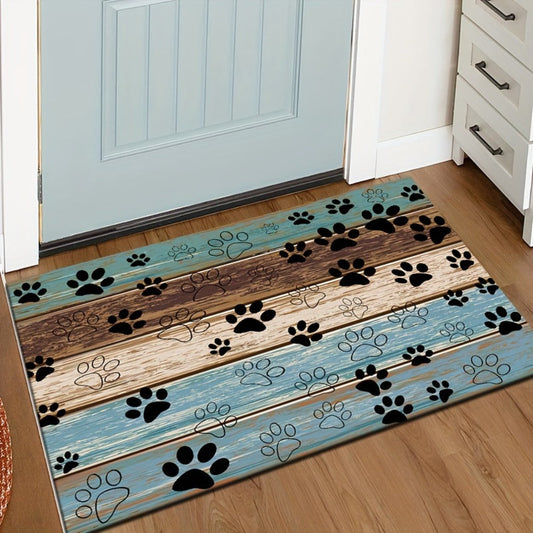 Cat Paw Print Door Mat Non-Slip Washable – Indoor Outdoor Welcome Mat Quick-Dry Anti-Slip Rug for Living Room, Bedroom, Bathroom, Kitchen, Entryway – Multiple Sizes