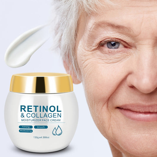 Face Cream Retinol Collagen 130g Jar or Face-and-Neck Cream Duo with Hyaluronic Acid and Vitamin E