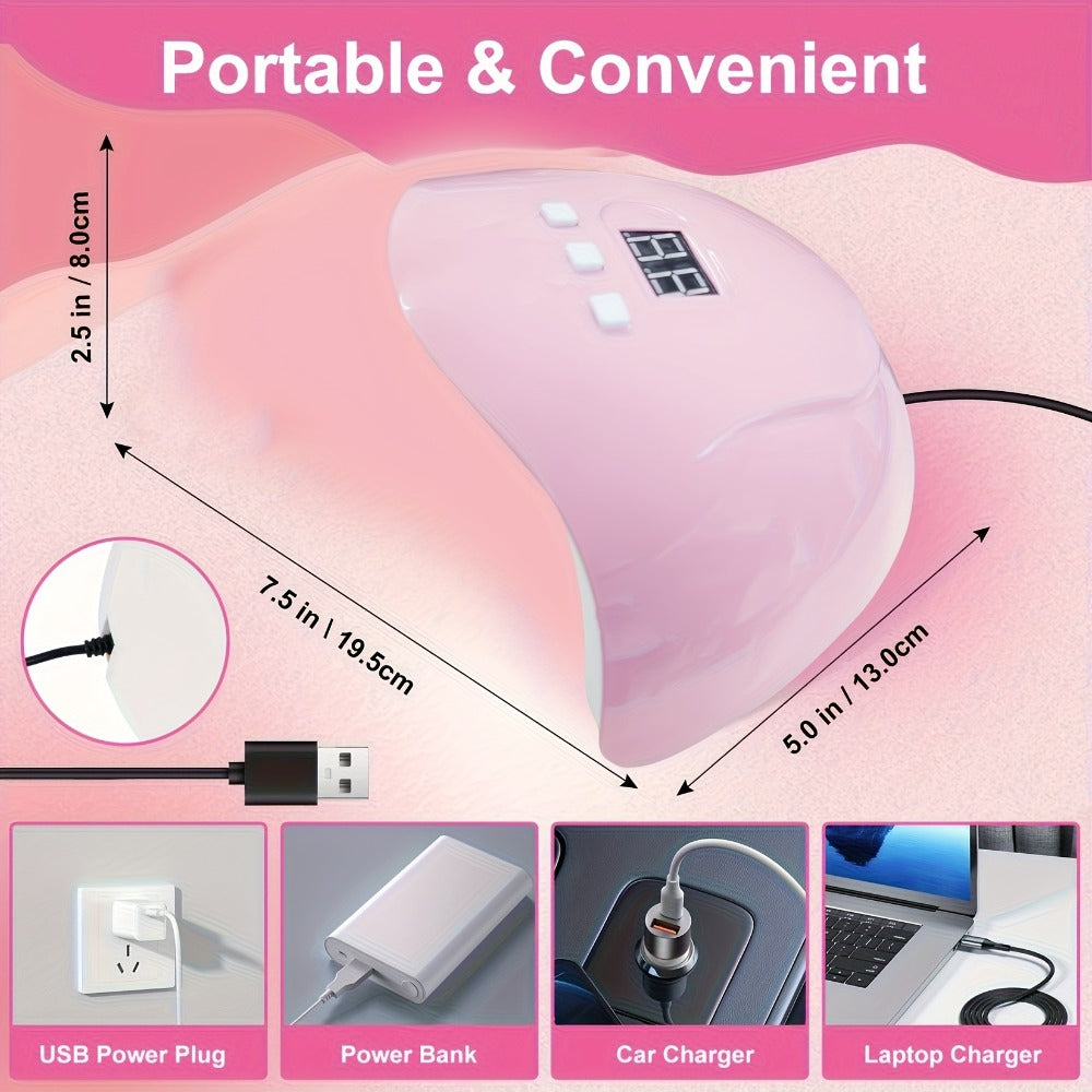 Complete Acrylic Nail Kit with Drill & UV Light for Beginners – Full Starter Set Everything Included for Nail Extensions Sculpting Salon-Quality DIY Manicure