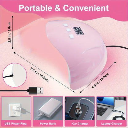 Complete Acrylic Nail Kit with Drill & UV Light for Beginners – Full Starter Set Everything Included for Nail Extensions Sculpting Salon-Quality DIY Manicure