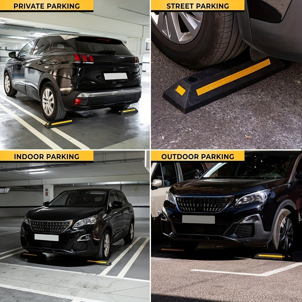 Garage Parking Curb Stop Rubber Wheel Stop 21 Inch Heavy Duty Car Tire Guide Railing for Garage Floor Wall Protector Vehicle Parking Aid 1pc 2pc 4pc Thickened Version Available