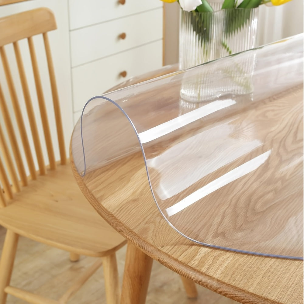 Clear Round PVC Table Cover Protector in 24- to 63-Inch Diameter Options with 1.5 mm Thickness
