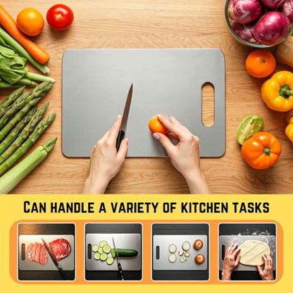 Stainless Steel Cutting Board Set 3-Piece, Premium Rust-Resistant BPA-Free Kitchen Cutting Boards, Durable Easy-to-Clean Space-Saving Nested Chopping Board Set for Meat Vegetables Fruit, Food Safe