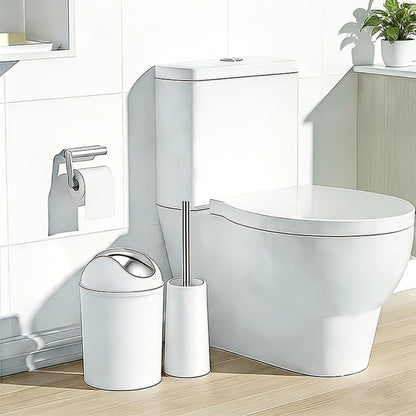 Seven-Piece Bathroom Accessory Set with Waste Bin, Toilet Brush, Dispenser and Containers in Seven Colors