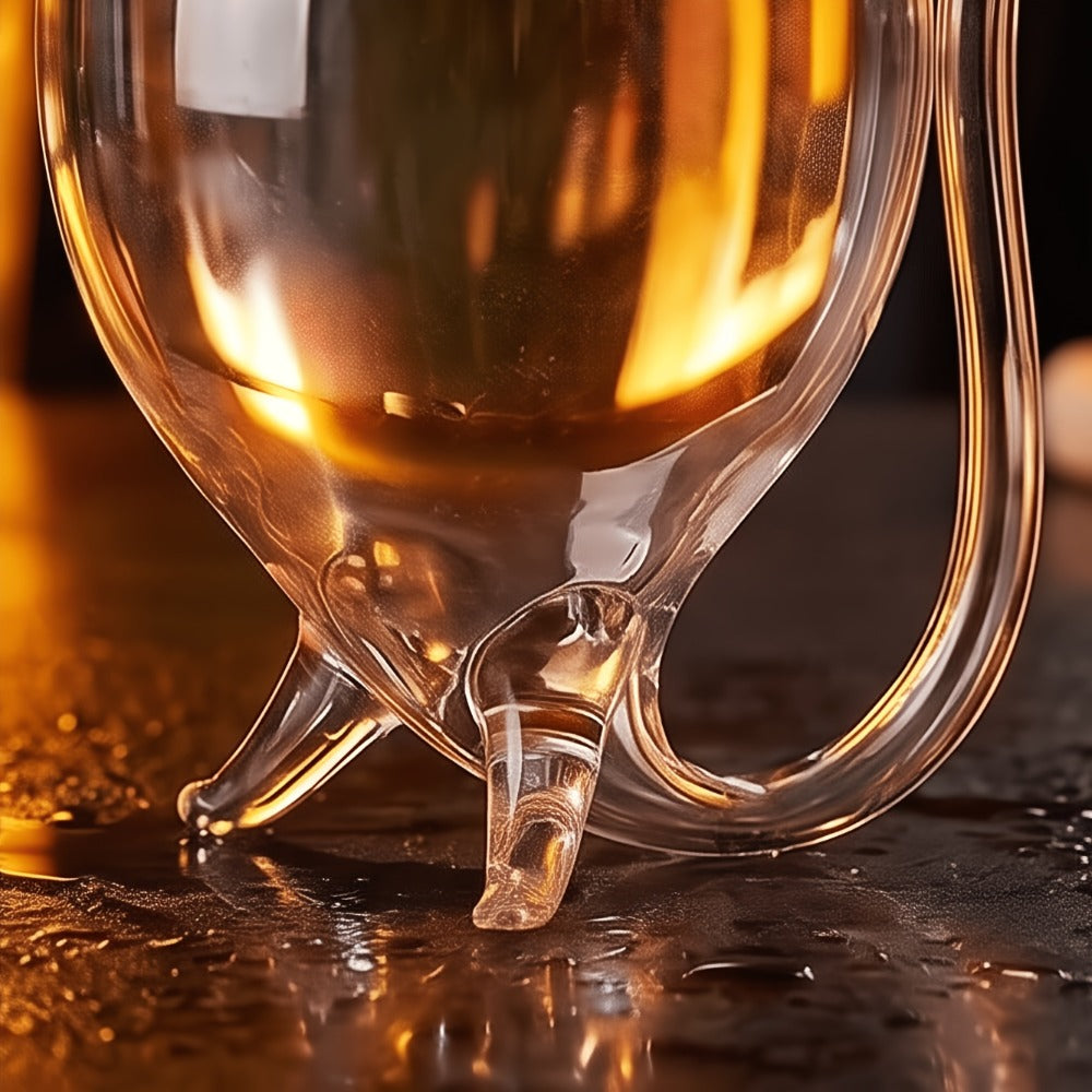 Four-Piece Novelty Tail-Straw Drinking Glass Set with 12-Ounce Capacity and 4.7-Inch Cup Height