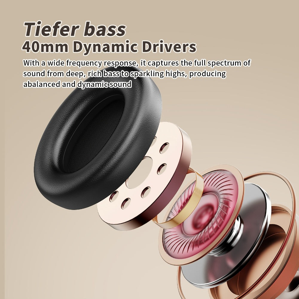 Hybrid ANC Over-Ear Headphones with 40 mm Drivers, 70-Hour Battery, Dual-Device Pairing and Black Finish