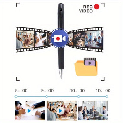 1080P Pen-Style Body Camera with One-Button Recording, USB Port and Camera-Only, 32GB or 64GB Card Options