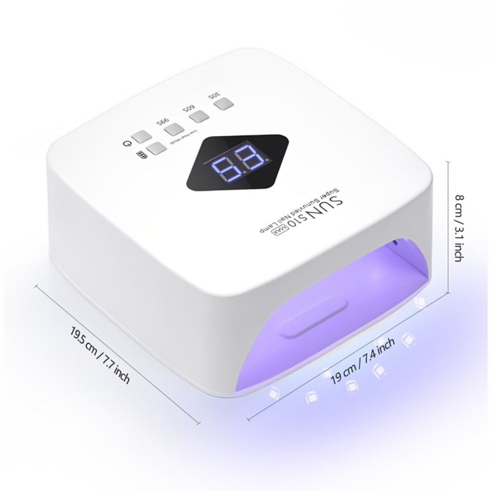 SUN S10 MAX Rechargeable LED Nail Lamp with 30 Dual-Light Beads, LCD Display and Three Timers