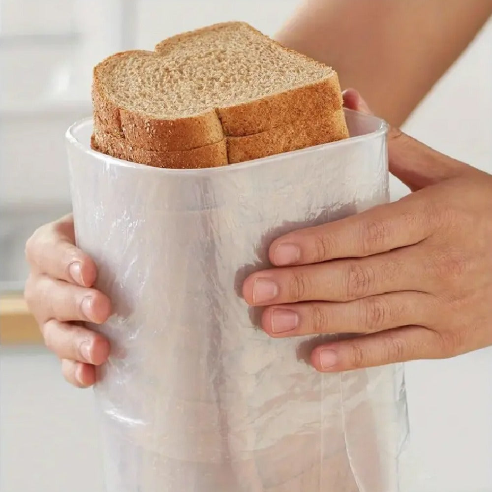 Food Storage Container Bread Box with Clear Rectangular Body, Flip-Top Lid and Red or Black Selection