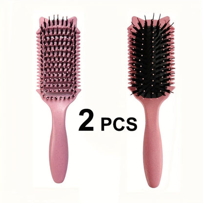 Detangling Brush for Curly Wavy Coily Hair 1 or 2 Pcs — Flexible Bristles Reduce Breakage & Frizz, Gentle Scalp Massage, Wet & Dry Use for 2B-4C Natural Hair Types