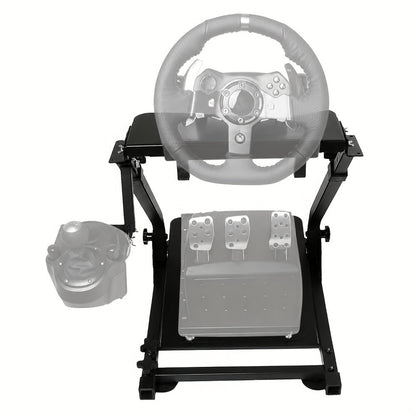 Racing Wheel Stand Height Adjustable 22"-30" Steel Driving Simulator Cockpit – Compatible with Logitech G25 G27 G29 G920, Thrustmaster T300RS TX T500RS & All Fanatec Wheels, Includes Gear Shifter Mount