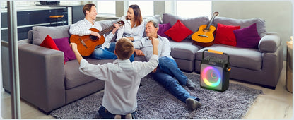 JYX T19-T Karaoke Machine for Adults with 2 Microphones & RGB Light Show - Wireless Bluetooth Speaker, Live Streaming Function, Home Party KTV System, Christmas Birthday Gift for Family Friends