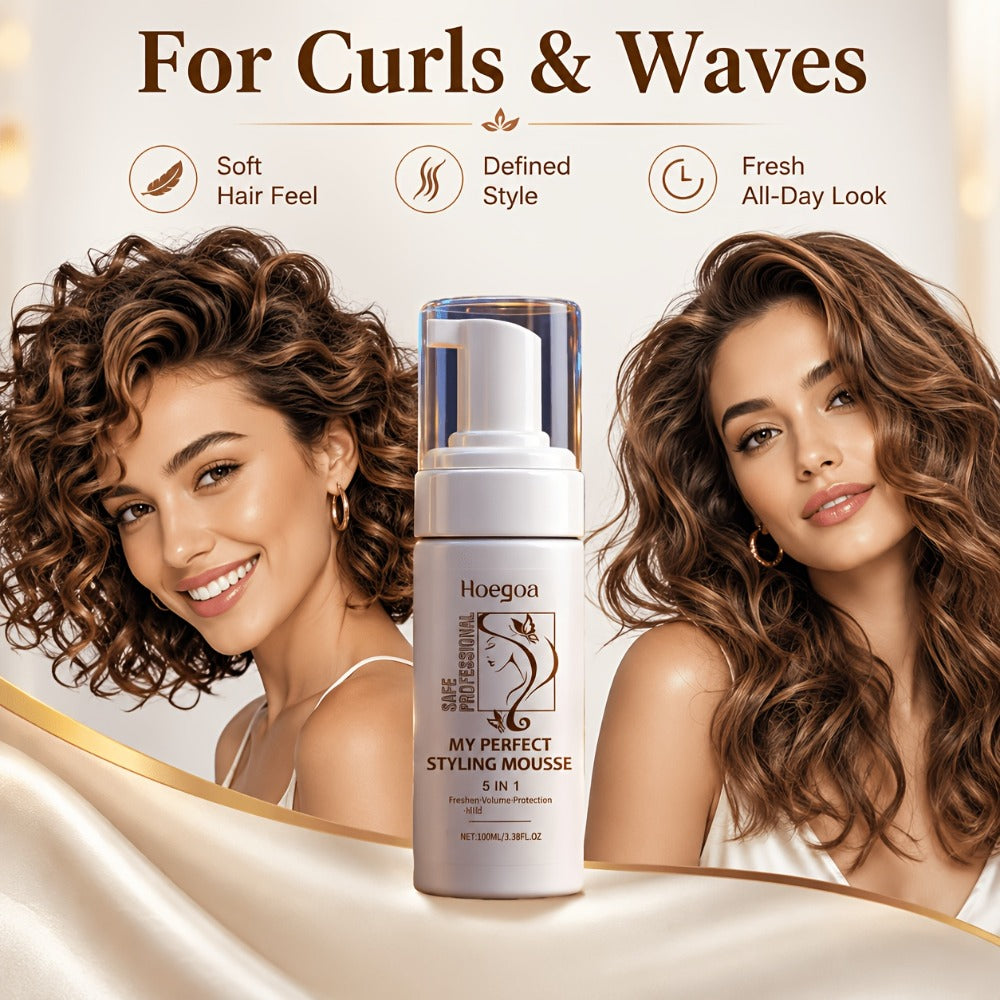 100 ml Hair Styling Mousse with Mint Extract and Hyaluronic Acid for Flexible Hold and Volume