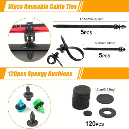Car Retainer Clips Push Fasteners Kit Bumper Plastic Rivets Assortment for Auto Interior Exterior Trim Panel Body Clips - 113 to 928 Pcs