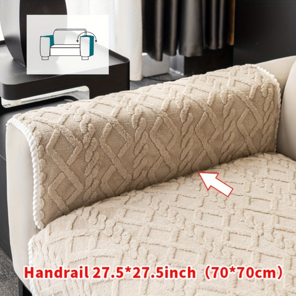 Sofa Cover Plush-Texture Modular Panels for Single to 4 Seats, Backrest, Armrest or Throw Pillow