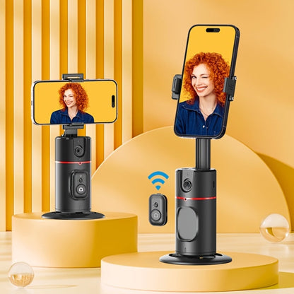 Gesture Control Auto Face Tracking Tripod with 360° Rotation & Wireless Remote No App Required – Smart AI Phone Holder for Vlogging Live Streaming TikTok YouTube Fitness iPhone Android Black Pink