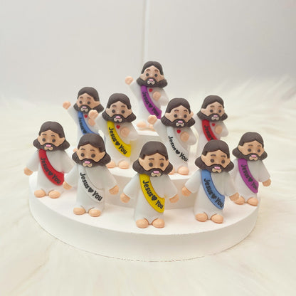 Party Decorations 160-Piece Religious Mini Figure and Banner Set with Mixed Colors and Random Patterns