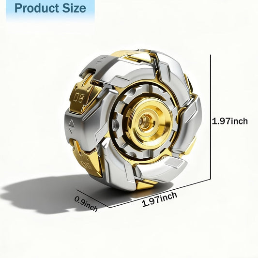Metal Fidget Spinner Toy for Adults & Teens – Customizable Stress Relief Spinner with Hex Key, Screws & Metal Tube, Cool Decompression Anxiety Relief Tool, Black Gold Silver Dazzling Colors