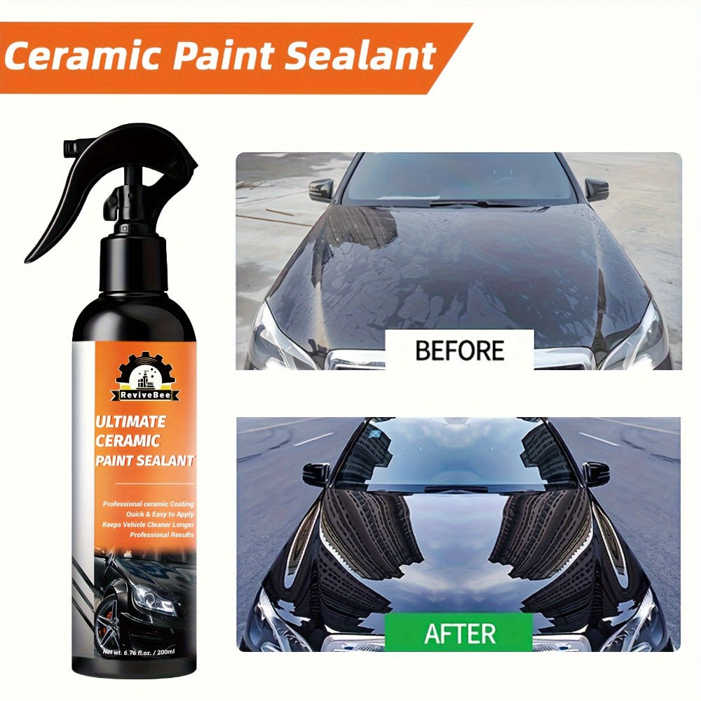 Nano Ceramic Paint Sealant 200ml - Car Ceramic Coating, Paint Restorer & Polish for Long-Lasting Gloss and Paint Protection
