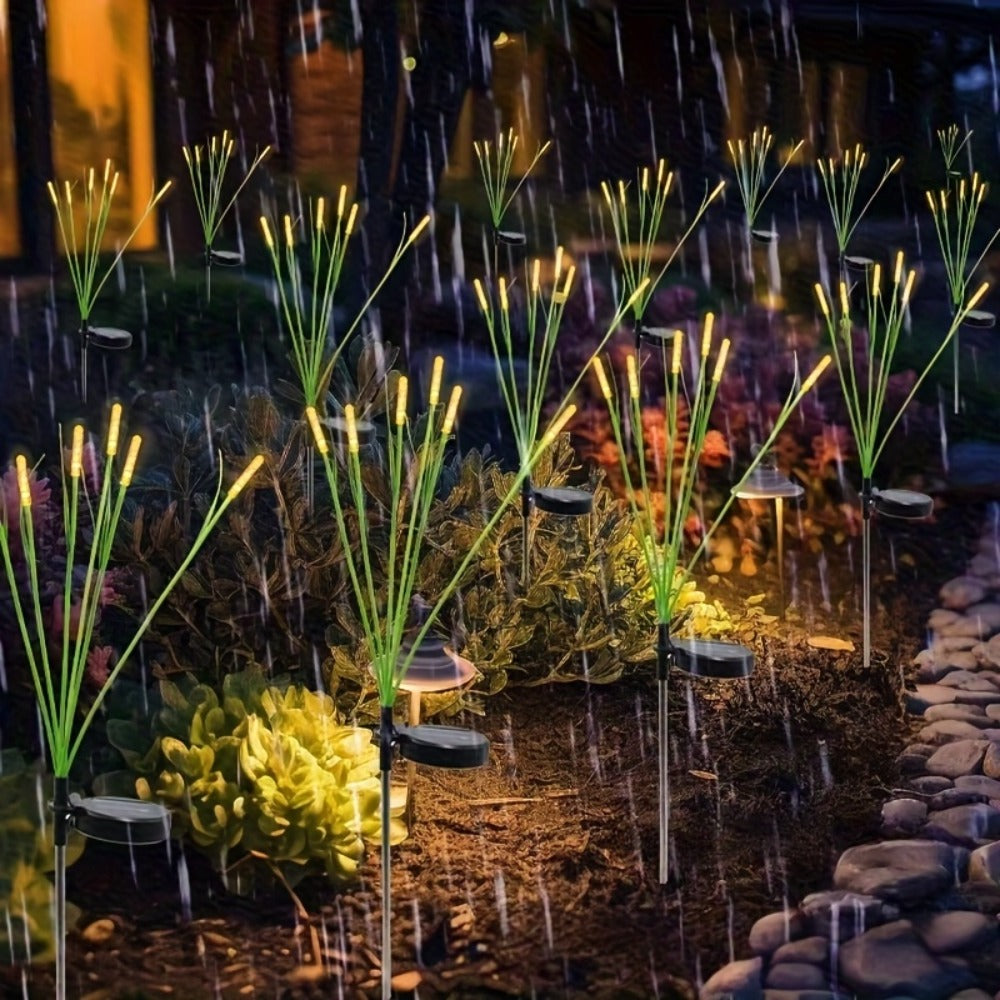 Solar Garden Lights Reed Stakes, IP54 with Warm White or Multicolor in 1/2-Piece Packs for Pond Decor