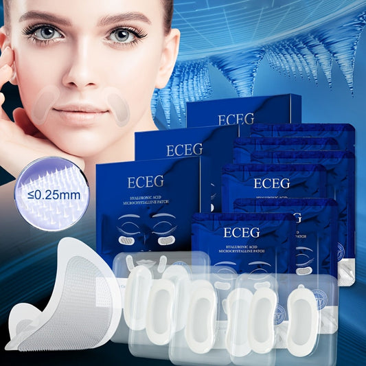Hyaluronic Acid Microneedle Eye Patches Dissolving Under Eye Nasolabial Fold Anti-Wrinkle Overnight Hydrating Skin Care Treatment 6 Pairs 3 Boxes