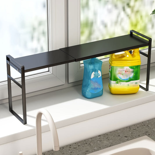 Narrow Shelf Organizer for Kitchen Bathroom Windowsill – Slim Adjustable Stackable Rack for Small Spaces, Counter Top, Window Plant Stand, Tall Thin Storage Shelving Unit