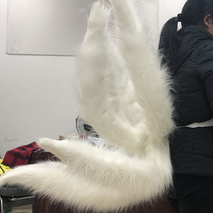 Costume Accessories Nine-Tailed Fox Prop, 31.5-Inch Knit Cover with Alloy Frame for Naruto and Ahri Styling