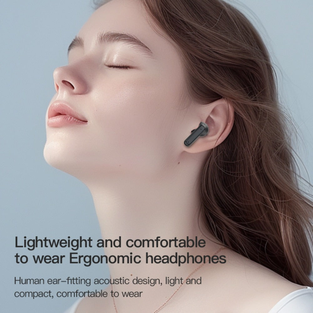 Touchscreen ANC Wireless Earbuds Full-Color Display, Noise Cancelling In-Ear with Charging Case for Sports Gaming Business