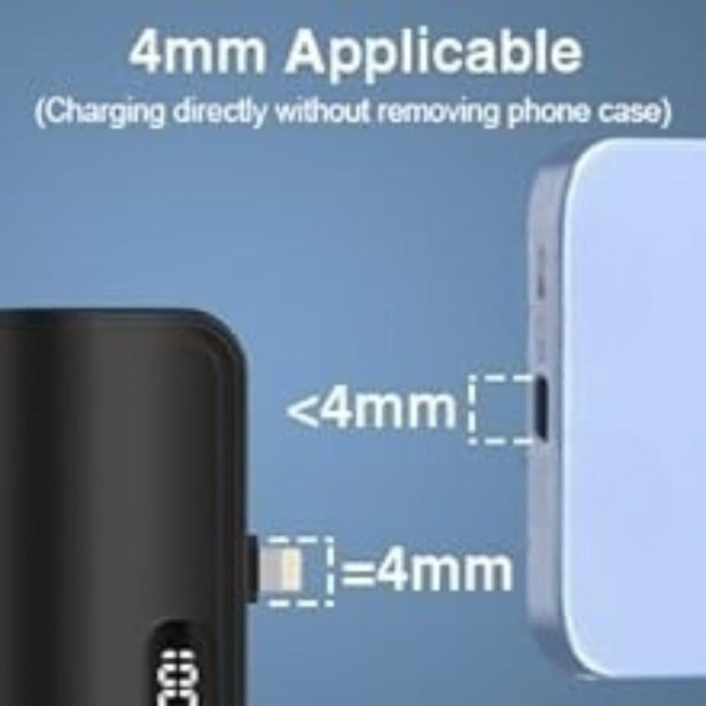 Power Bank 6000mAh Mini with USB-C and Lightning Plugs, 22.5W Listed Charging, Display and Stand