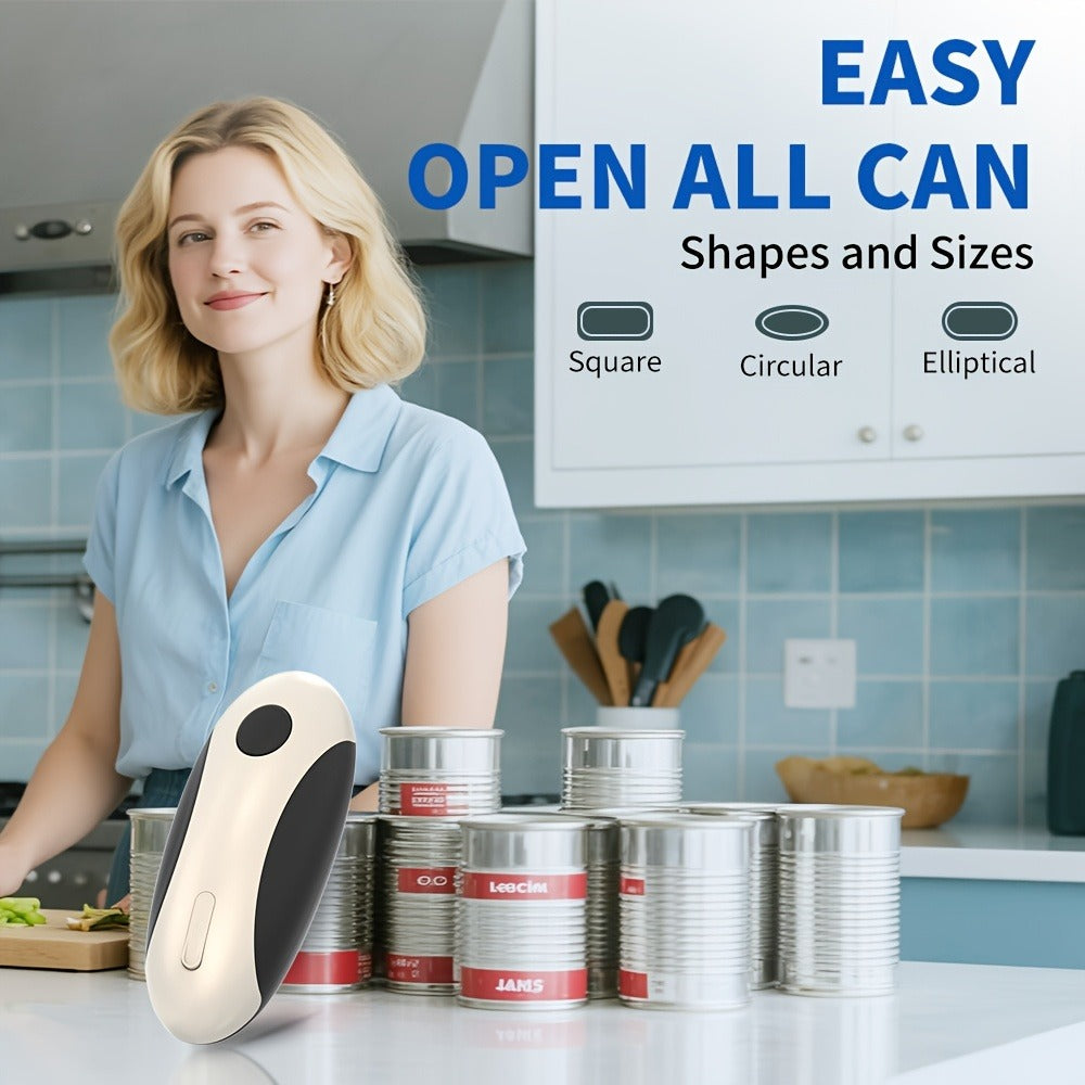 Cliton One-Touch Electric Can Opener with USB-C Rechargeable Power and Four Color Selections