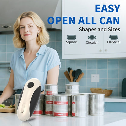 Cliton One-Touch Electric Can Opener with USB-C Rechargeable Power and Four Color Selections