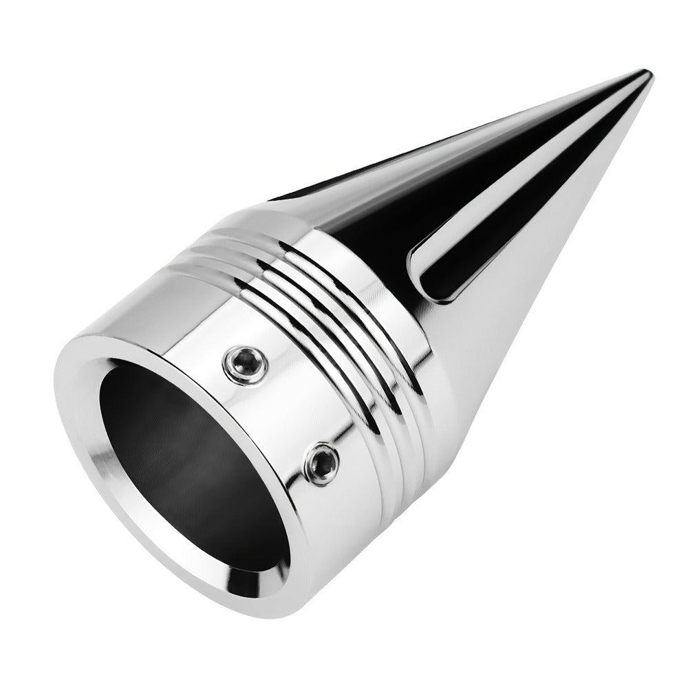 CNC Spike Motorcycle Front Axle Nut Covers Caps 3.6" – Fits Harley Touring Street Glide Road King Electra Glide Tri Glide 2008-Later, Black & Silvery